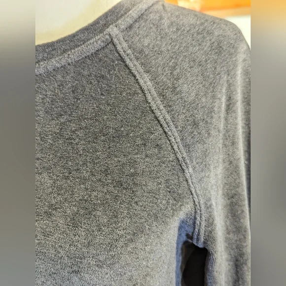 Athleta Velour Criss Cross Dress Charcoal Gray Size Small Sweatshirt Dress SZ Sm - Picture 12 of 12